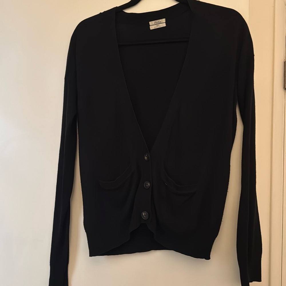 Cotton blend 3 button black cardigan, fair condition SZ XS by Madewell